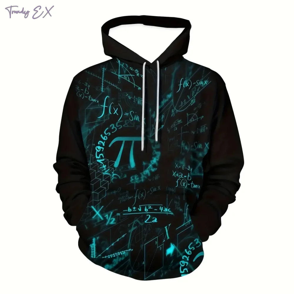 Herren-Sweatshirts Mode Graffiti-Print Lässig Oversized Hoodie Bequem Kängurutasche Sport Langarm Kapuzenpullover