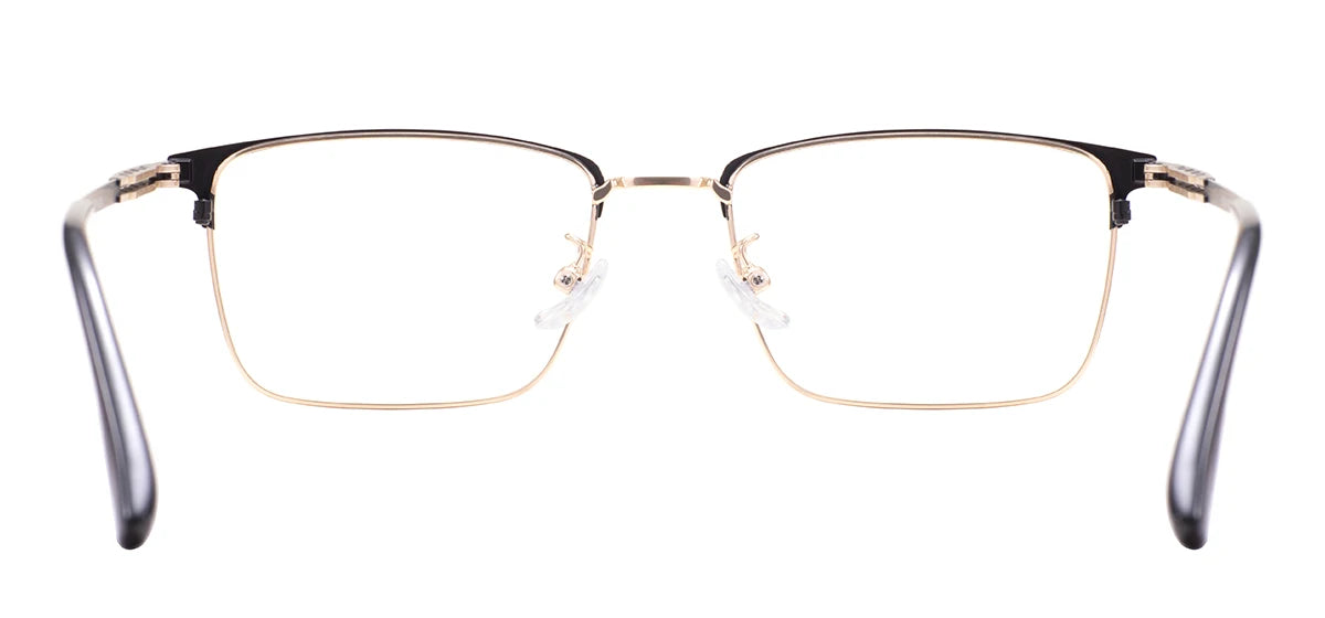 Monture de lunettes rectangulaires confortables en métal avec barre supérieure, pour hommes d'affaires, avec monture complète, pour verres correcteurs optiques