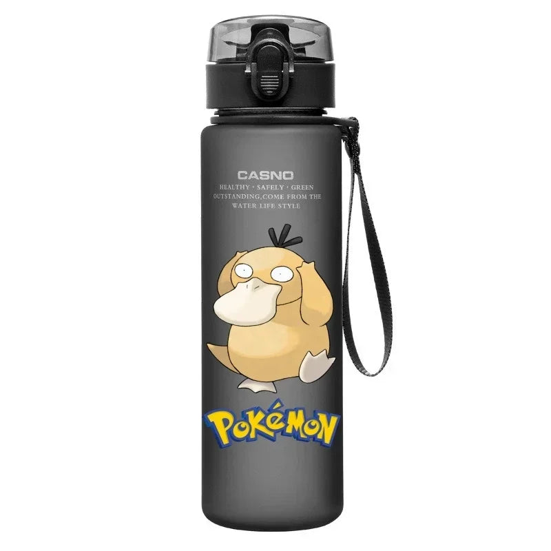 560ML Pokémon Wasserbecher Pikachu Mewtu Gengar Tragbare Plastik-Cartoon-Outdoor-Sport-Großraum-Reise-Wander-Wasserflasche