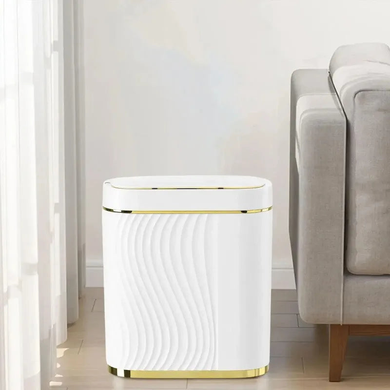 Intelligenter Sensor-Mülleimer Haushalt Leicht Luxuriöser Automatischer WC-Mülleimer Schmaler Schlitz mit Deckel Elektrischer Mülleimer