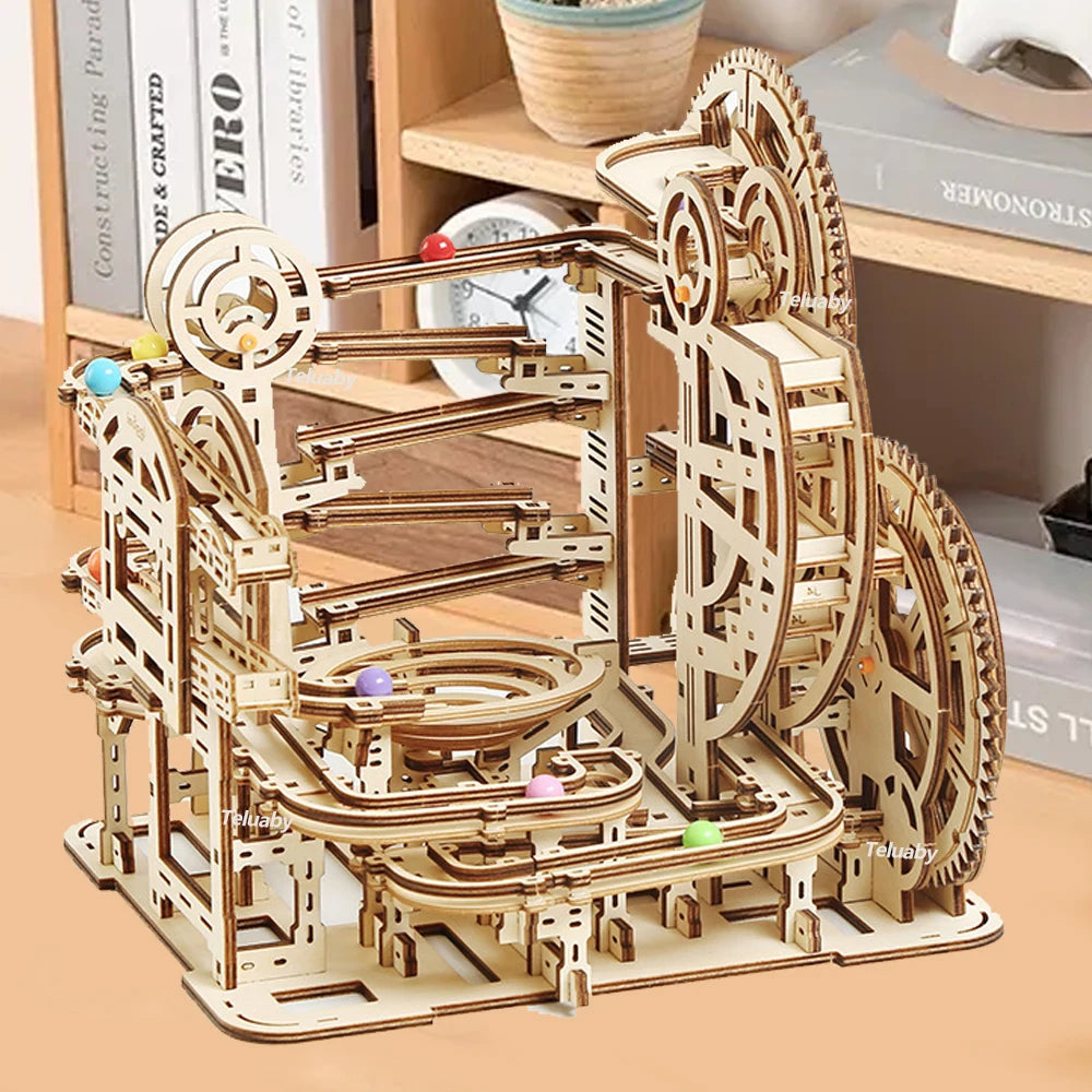 3D Holzpuzzle Murmelbahnen Mechanische Puzzles Selbstbau-Spielzeug STEAM Lernspielzeug Modellbausätze für Kinder und Erwachsene Geschenk