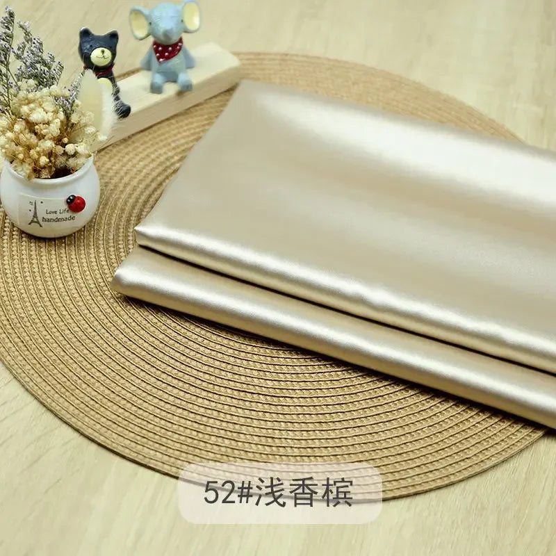 Tissu Satin Micro Élastique Haute Densité Au Mètre pour Vêtements Robes Pyjamas Costumes Couture DIY Doux Lisse Opaque Brillant