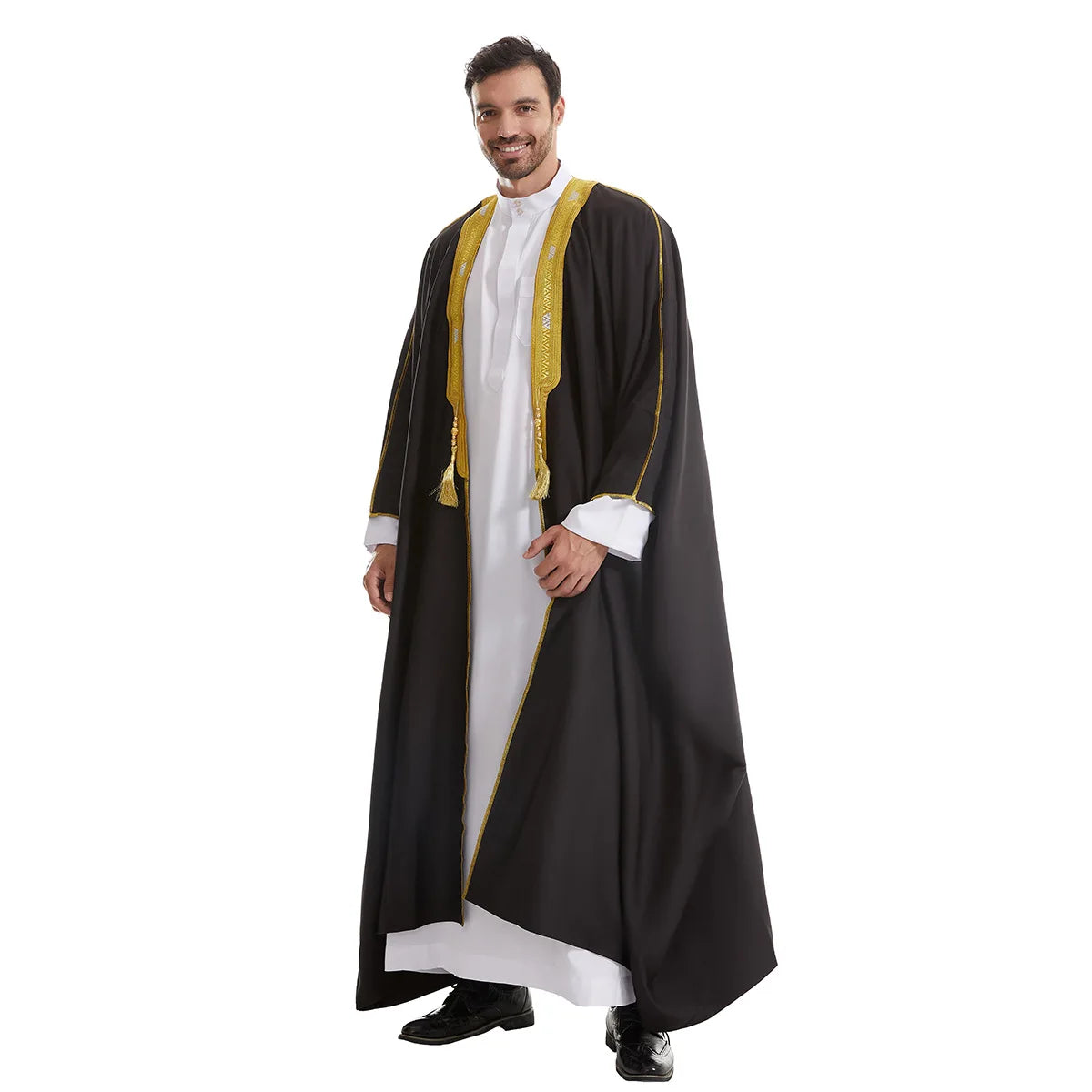 Eid Muslim Men Jubba Thobe Dishdasha Open Abaya Islamic Ramadan Cardigan Robe Saudi Arabic Musulman Caftan Dubai Djellaba