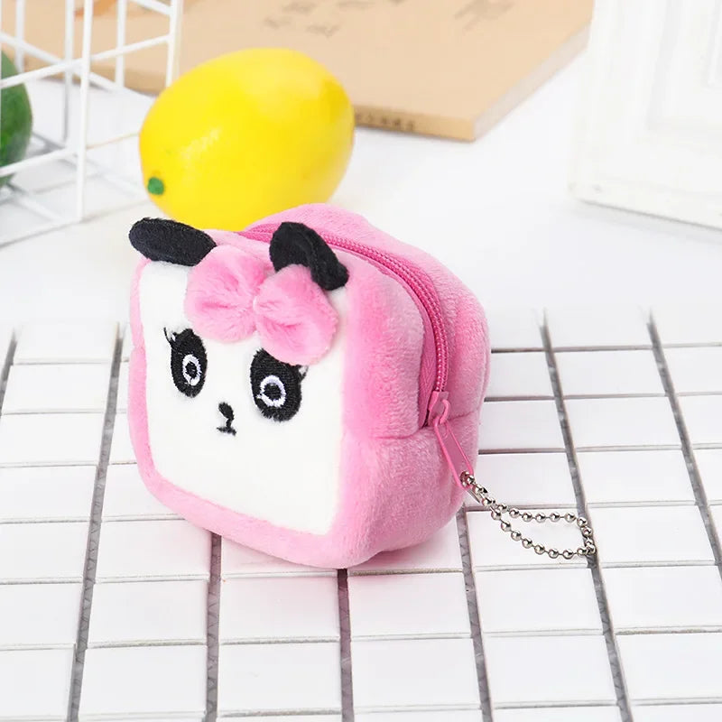 Cartoon Süße Schweinchen Geldbörse Kawaii Portemonnaie Weiche Plüsch Münztasche Schlüssel Kopfhörer Münz-Organizer Beutel Reißverschlusstasche Kindergeschenk