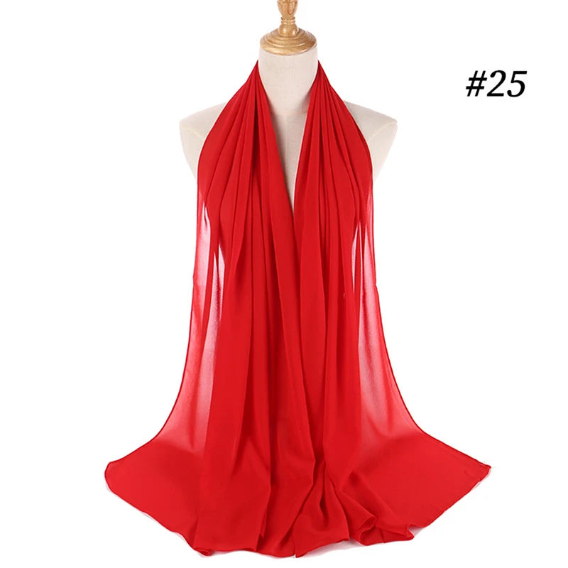 Hijab musulman en mousseline pour femmes, écharpe en mousseline bulle, voile pour femmes, musulmanes, islamiques, de couleur unie, malaisiennes, écharpes foulard musulman