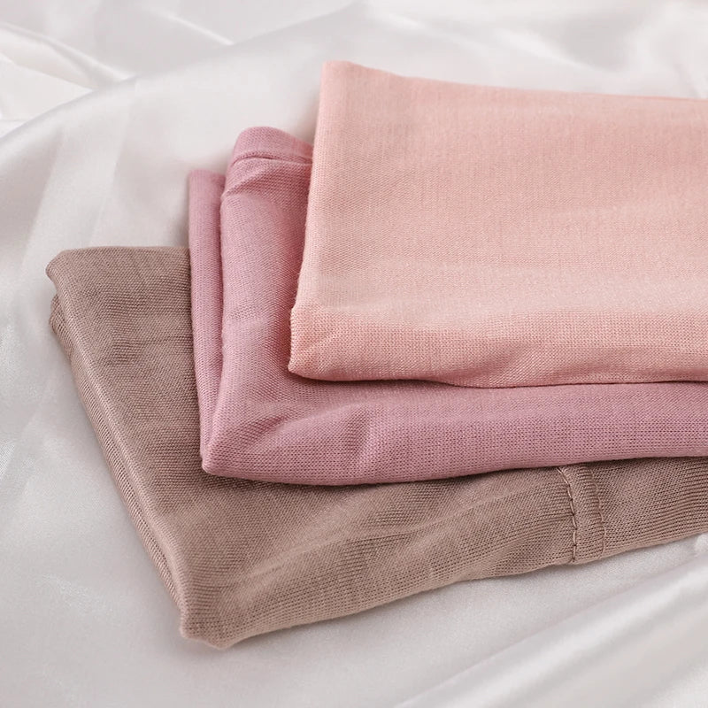 Bonnet Hijab Musulman Turban Foulard Coton Modal Voile Uni Casquette Sous Écharpe Musulmane Femme Foulard Turban Hijabs Chapeau Islamique