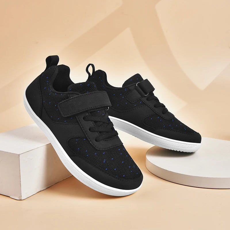 Chaussures enfants à bout large, pieds nus, pour garçons et filles, baskets bébé légères en maille, chaussures de tennis artificielles pour tout-petits