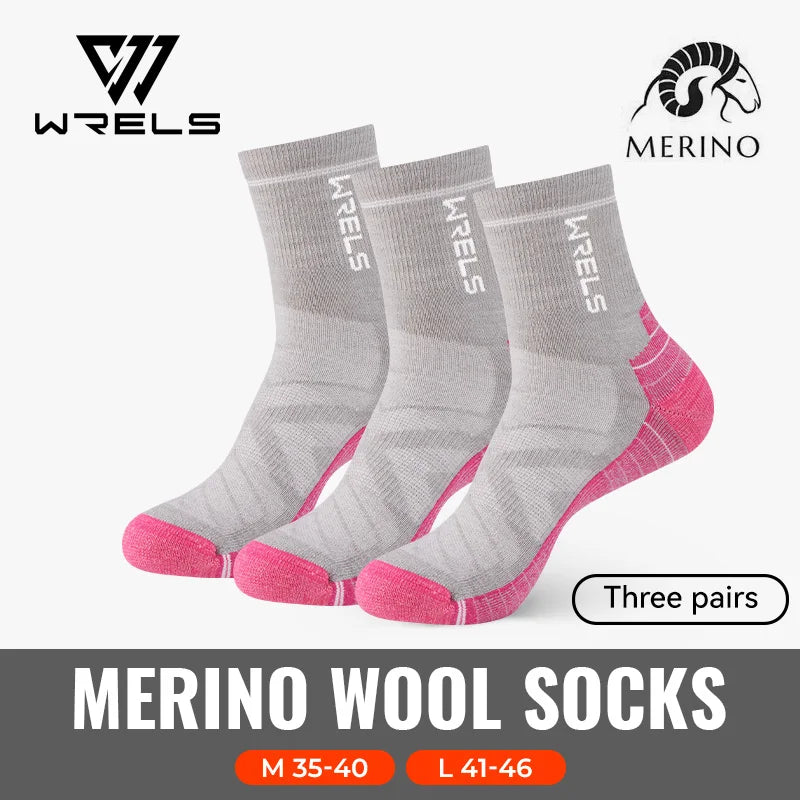 WRELS 1/2/3 Paare Merinowolle Socken Thermische Warme Winter Hohe Elastische Dicke Wandersocken Feuchtigkeitsaufnahme Wollsport Socken