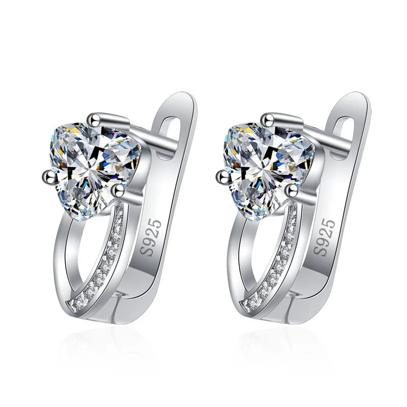 Ohrringe aus 925er Sterlingsilber, Schmuck, hochwertige Retro-Ohrringe mit einfachem Muster, lila-weiße Zirkon-Ohrringe, Bestseller