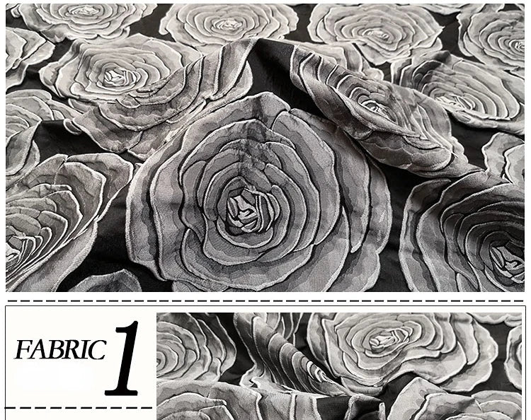 Dunkler Jacquard-Stoff Frühling Herbst Konkav Konvex Rose Kleid Anzug Windbreaker Kleidung Design Nähen Tuch Mode Großhandel Diy