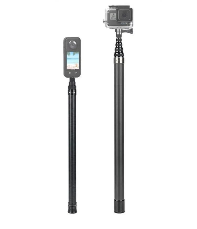 HONGDAK Monopode extensible en fibre de carbone de 3 m, édition étendue, perche à selfie invisible pour Insta360 X3 X2, trépied pour GoPro