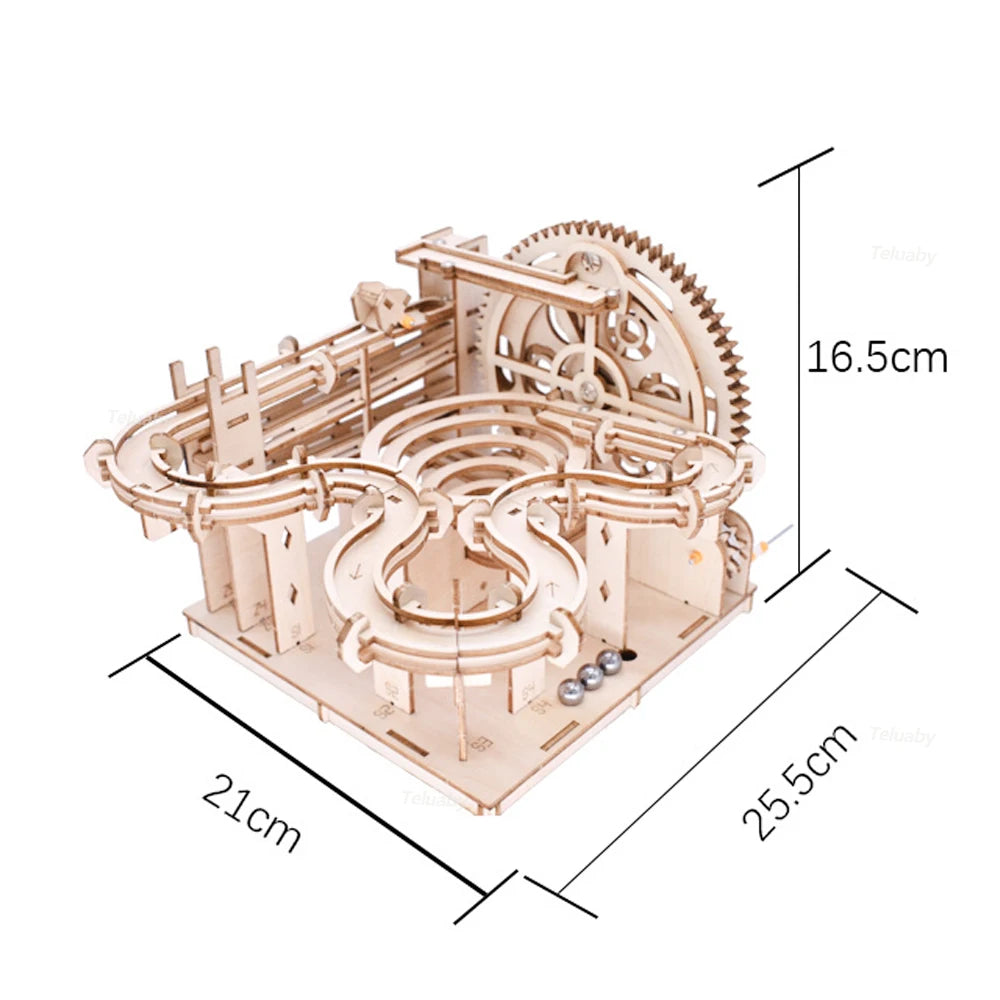 Maquette mécanique 3D en bois à monter soi-même – Kits de construction – Jeu de labyrinthe à billes avec 4 billes – Cadeau pour adultes et enfants