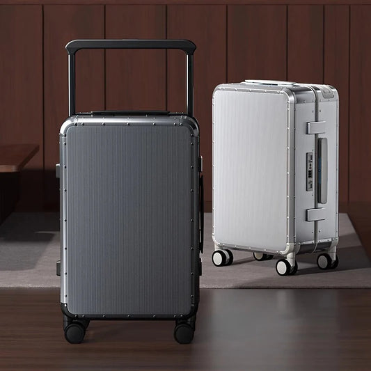 20/24 Zoll Reisekoffer aus Aluminium-Magnesium-Legierung Handgepäck Trolley mit Rollen Business Boarding Box
