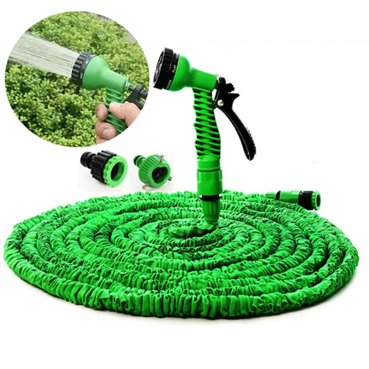 25FT Expandable Garden Hose Magic Water Pipes Home Garden Daily Watering Tools High-Pressure Car Wash Cleaning Water Gun