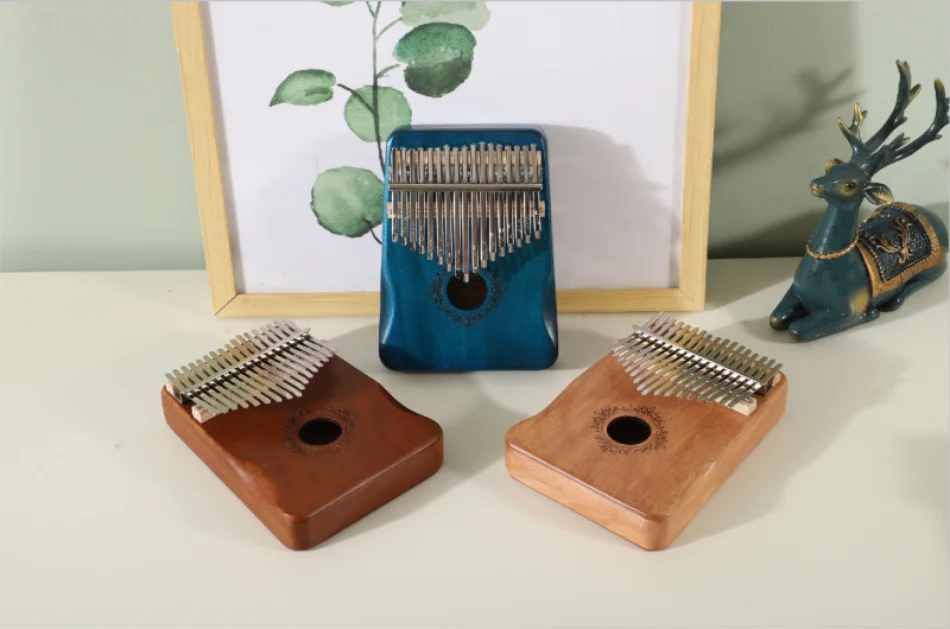 Kalimba Musikinstrument Daumenklavier 17 Tasten Mahagoni Holz Fingerklavier Kombinationsgeschenke für Kinder Tragbares Mbira Fingerklavier