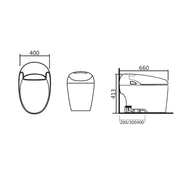 Intelligente Toilette Intelligent, automatische Flip-Top-Spülung Keramik-Automatikspülung integrierte Toilette S-förmiger Geruchsverschluss Toilette