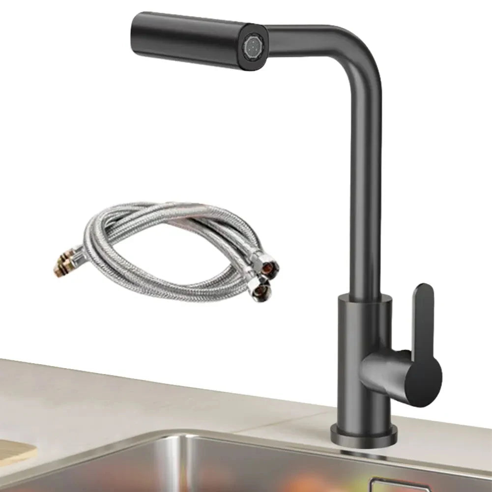 Edelstahl-Küchenarmatur, Warm- und Kaltwasser-Mischbatterie, Küchenarmatur mit 4 Strahlarten (geeignet für Bauernküchen, Wohnmobile, Waschküchen