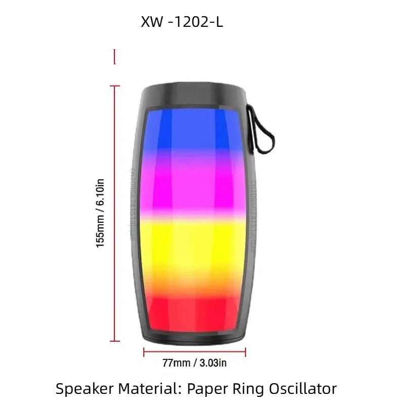 PHONEPACE Bluetooth-Lautsprecher Leistungsstarke tragbare Soundbox Subwoofer Auto-Audio Bass MP3-Player Soundsystem LED-Lichter