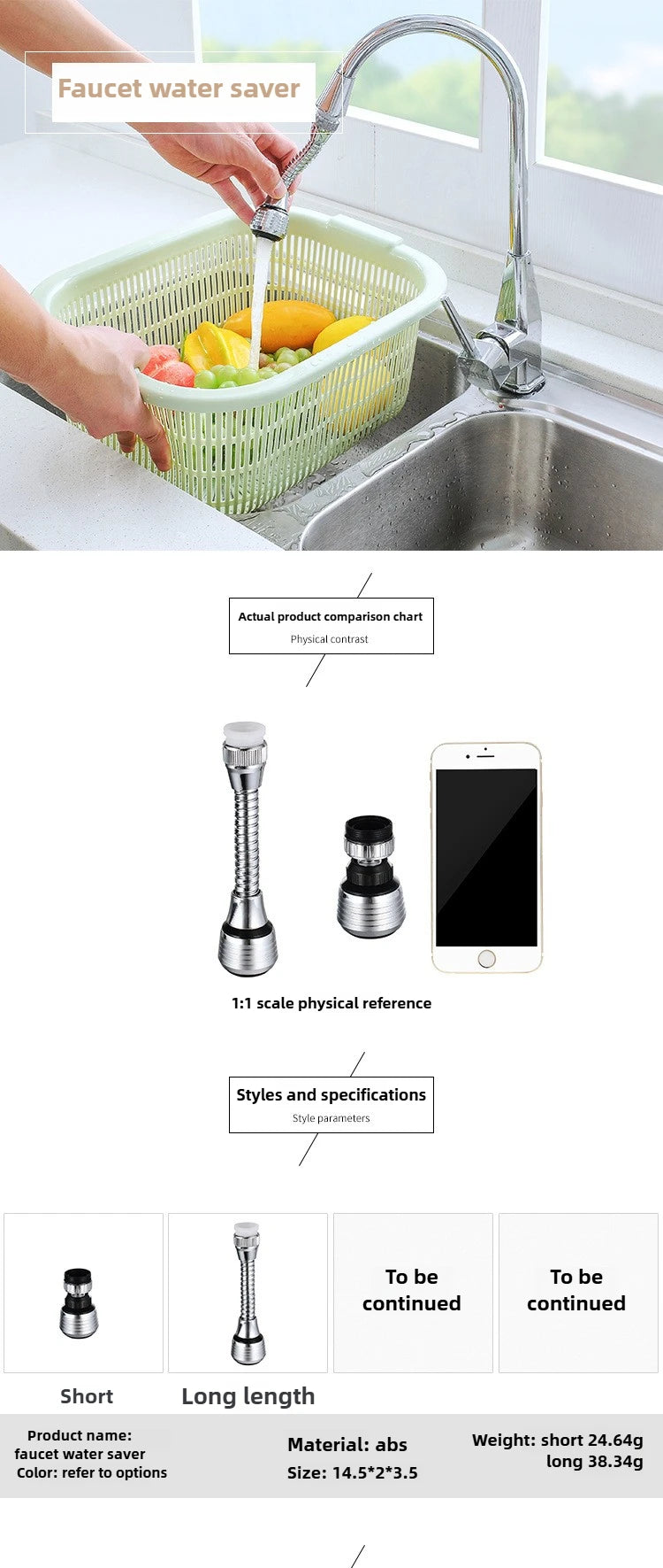 Water Tap Extension Water Faucet Extender Anti-Splash Heads Kitchen Faucets Extender Spare Parts Faucets Extended Aerator Filter