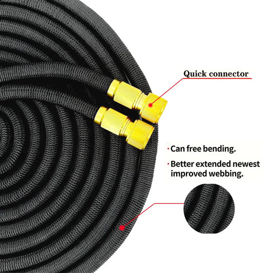 25/150ft Garden Water Hose Expandable Metal Connector High Pressure TPE Reel Magic Water Pipes for Garden Hose Farm Irrigation