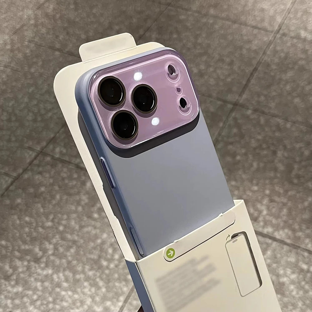 Luxury Glass Camera Phone Case For iPhone 17 15 14 13 16 Pro Max 17Pro Matte Cases For iPhone17 Pro Max Shockproof Back Cover