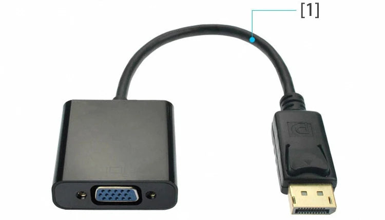 Convertisseur haute définition DP vers VGA DisplayPort à bande de cuivre, puce 1080P, adaptateur vidéo pour ordinateurs portables, ordinateurs, téléviseurs et moniteurs