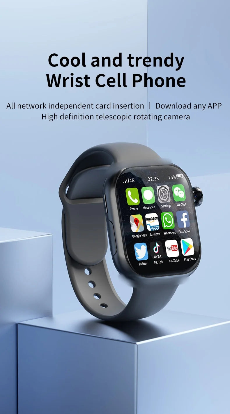 Neue VP19 Android Smartwatch Globale Version Wifi GPS 4G 5G Vollnetz SIM-Karte Drehbare Kamera Videoanruf Google Play Erwachsene
