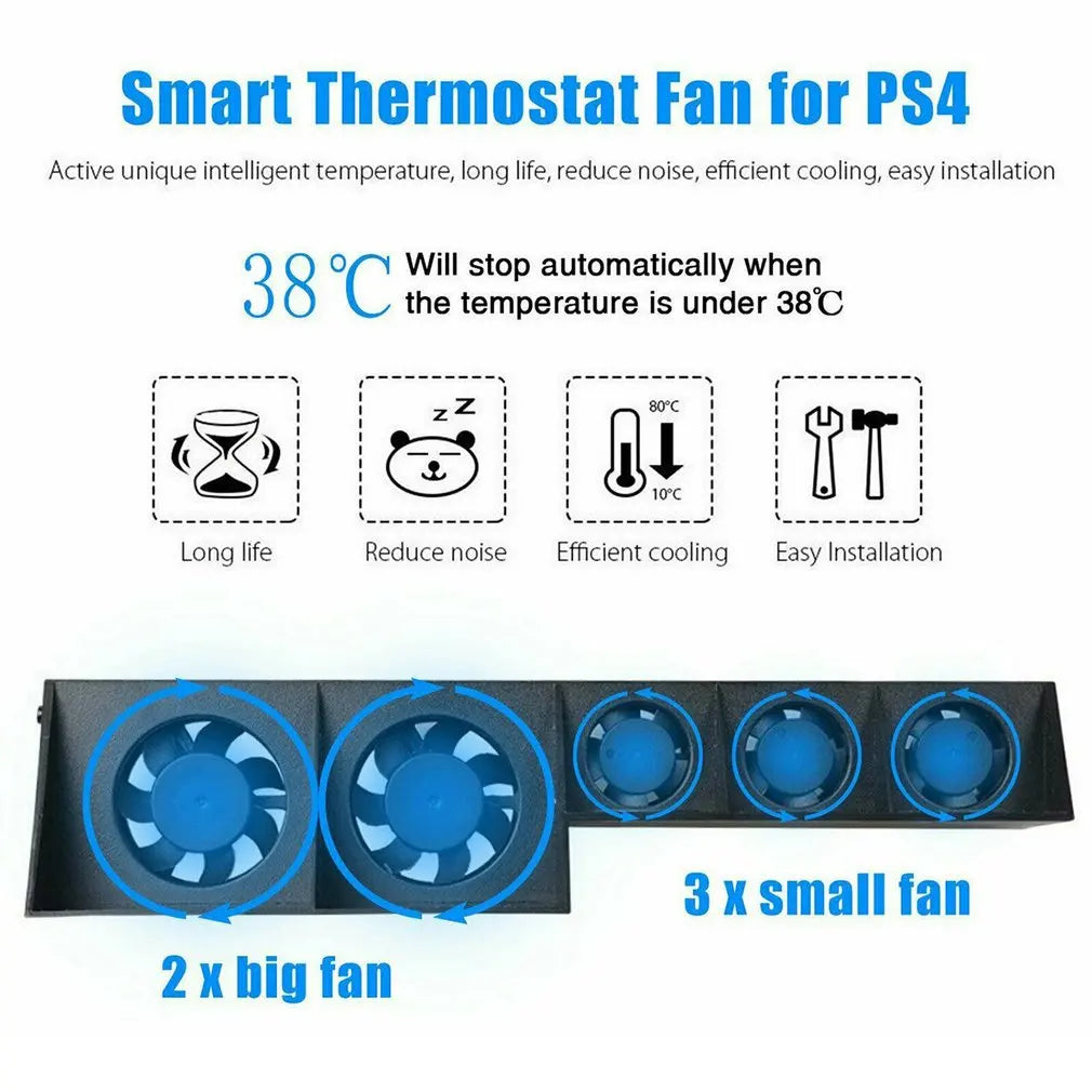 Ventilateur de refroidissement Refroidisseur DC 5V pour console de jeu Sony PS4 Pro Slim Playstation Play Station PS 4 Réfrigérateur USB Ventilateur Portable