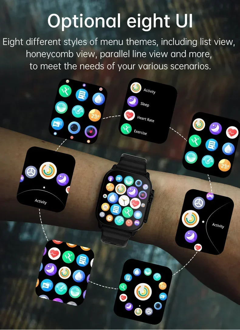 T900 Ultra 2 Watch Smartwatch Ultra Gen 2 IWO Watch NFC Bluetooth-Anruf Herzfrequenz Wasserdicht 2,2 Zoll Kabellose Fitnessuhr
