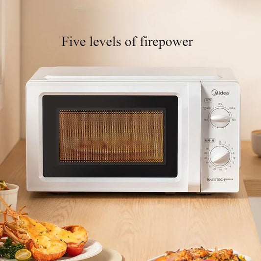 Lightweight Household Microwave Oven | 5-Speed Convertible Heating | Mechanical Turntable for Even Cooking