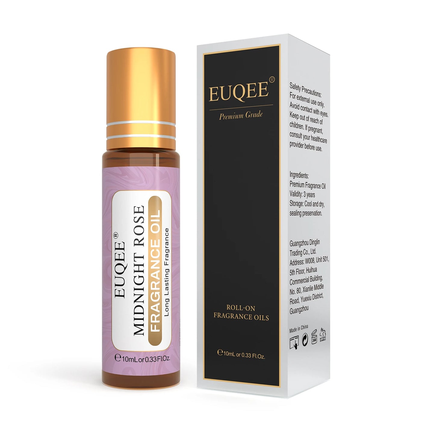 EUQEE 10ml Damen Roller Duftöl – Kokosnuss Vanille Bubble Gum Bright Crystal Bombshell Midnight Rose Angel Aromaöle