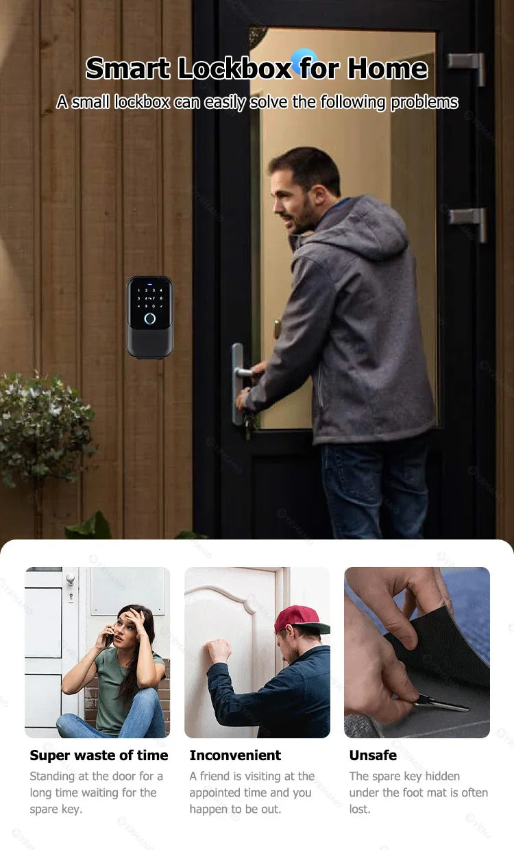 TTlock Smartkey Lock Box Home Key Wireless Smartlock Box Elektronische Schlüsselbox App Digital Code Bluetooth Key Safe Vorhängeschloss für Gastgeber