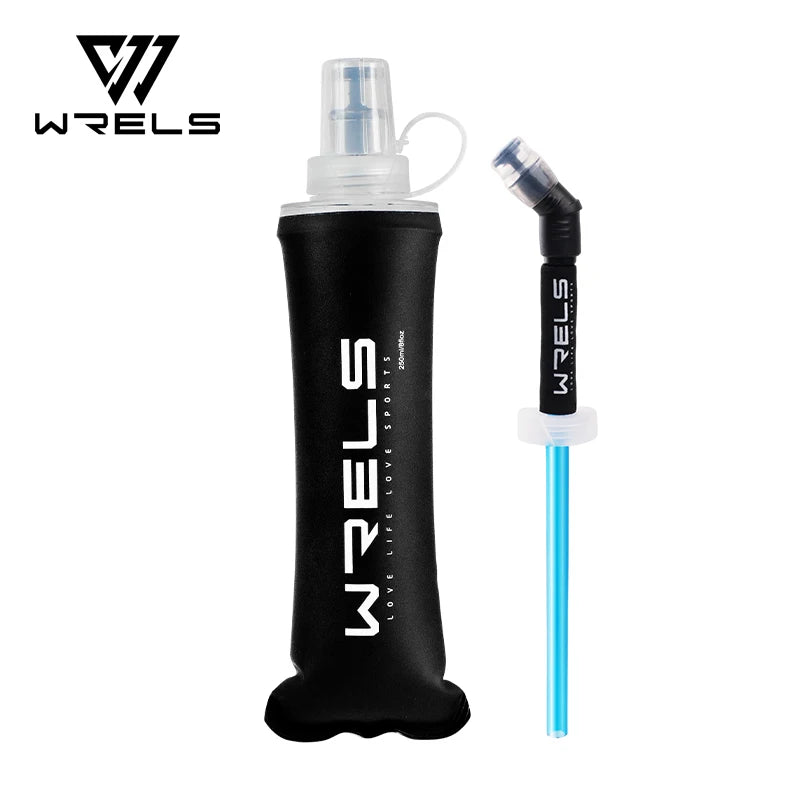 WRELS Trinkflasche TPU Faltbare Soft Flask Outdoor Sport Wasserbeutel Faltbare Trinkflasche 500ml für Laufen Camping BPA-frei