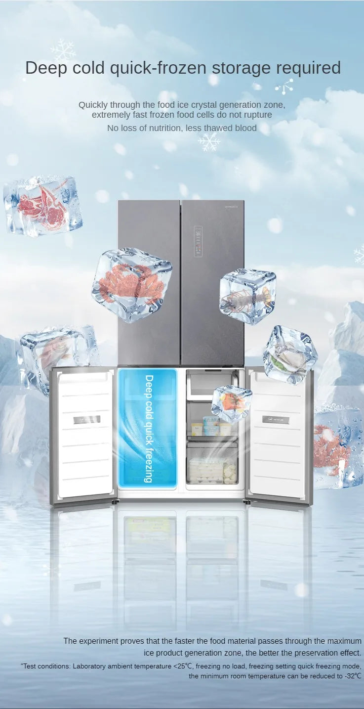 Factory OEM Commercial 4-Door Refrigerator with Bottom Freezer - Bulk Supply for Business & Home Use