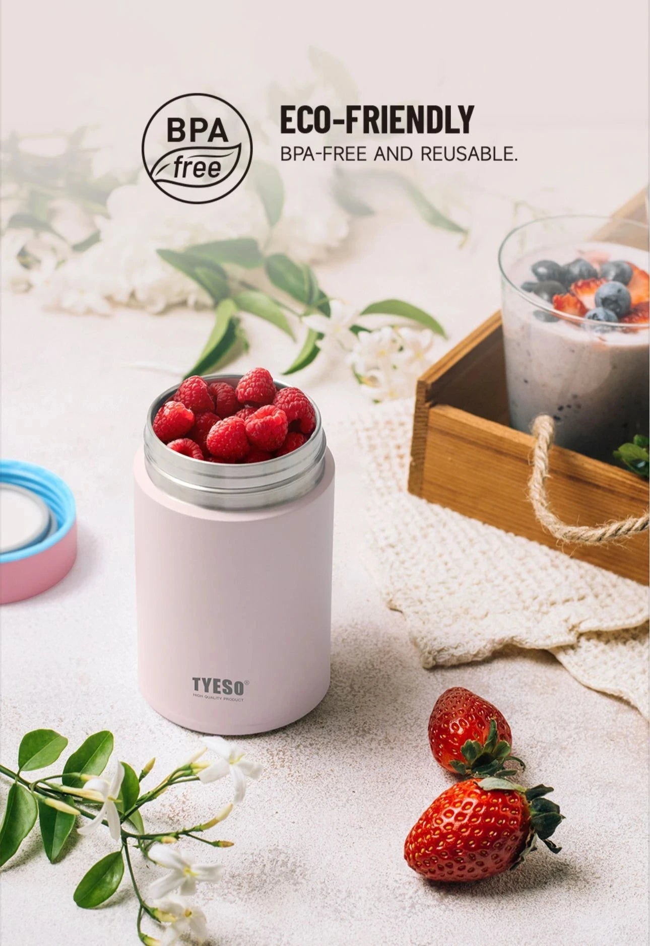 Tyeso 200ml Thermoses Stainless Steel Thermal Insulated Food Jar Lunch Box Office Meals Vacuum Flasks Portable Breakfast Cup