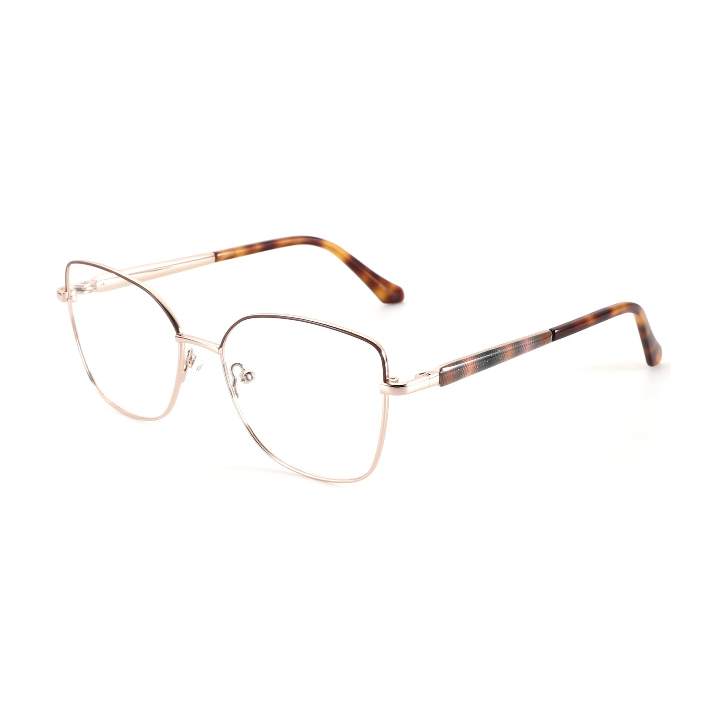 ZENOTTIC S Größe Modische Metall-Schmetterlings-Korrektionsbrille für Damen Gleitsicht-Mehrstärken-Optikgläser Myopie-Brille