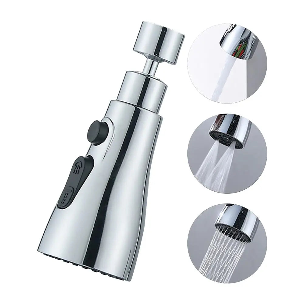 3-in-1 Küchenarmaturen-Verlängerung Universell 360° drehbar Ausziehbar Küchenhahn Mehrfachmodus Starke Spülkraft-Verstärker Küchenzubehör