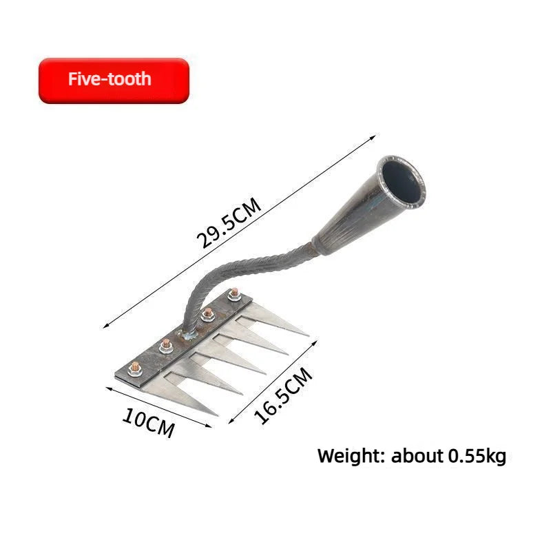 8/7/6/5teeth Garden Weeding Rake Heavy Duty Metal Gardening Hoe Weeding Rake Farm Tool for Gardening Weeding Loosening Soil Rake