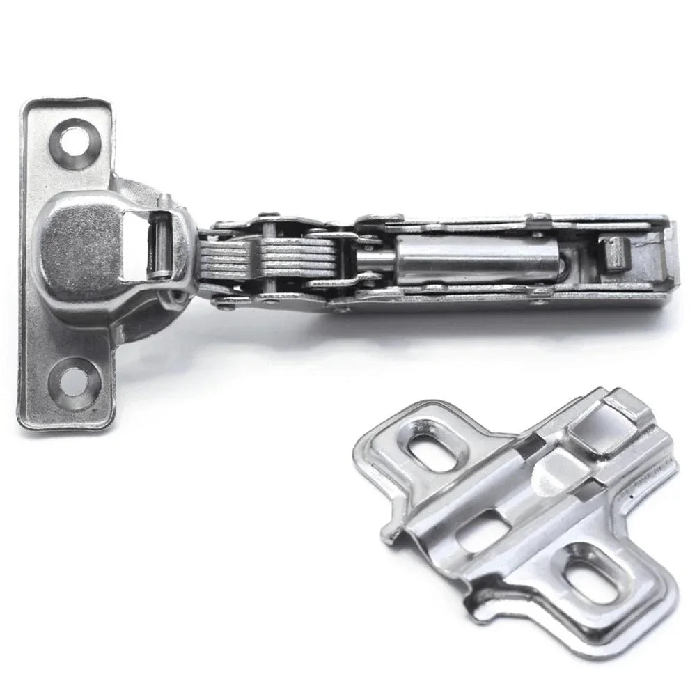 Lot de 2 charnières de meuble souples de 25 mm avec amortisseur pour porte d'armoire de cuisine, quincaillerie de tamponnement en acier inoxydable