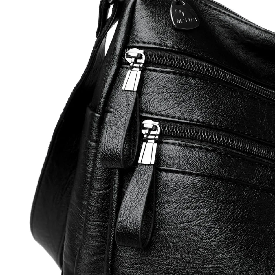 Sacs bandoulière en cuir souple Kangaroo pour femmes Sacs à bandoulière vintage multi-poches Designer Sacs messager décontractés pour dames Sac à main