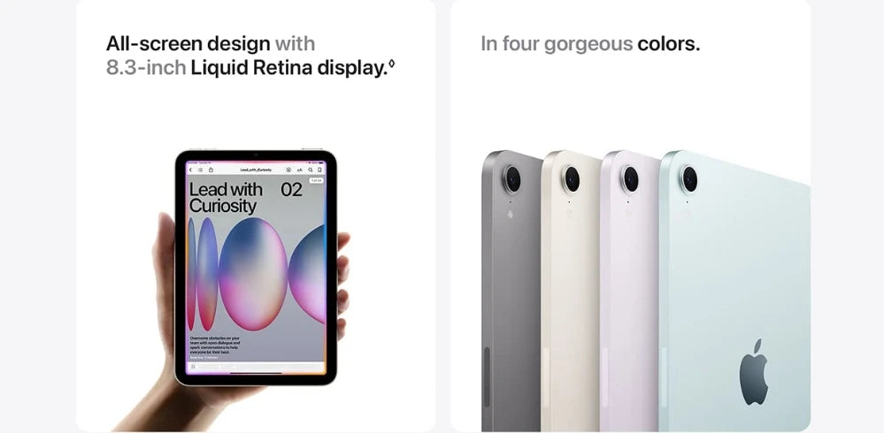 IPad Mini 7 A17 Pro 8,3 pouces 128 Go/256 Go/512 Go WiFi Cellulaire Touch ID, eSIM, CPU 6 cœurs, GPU 5 cœurs, Neural Engine 16 cœurs d'origine.