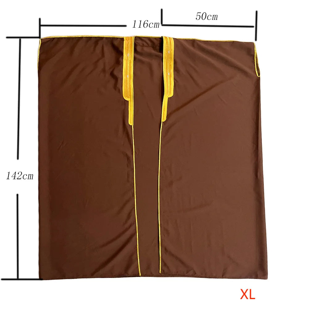 Moyen-Orient Hommes Ouvert Abayas Musulman Robe Kimono Dishdasha Vêtements Islamiques Dubaï Arabie Saoudite Caftan Brodé Robe Prière Thobe