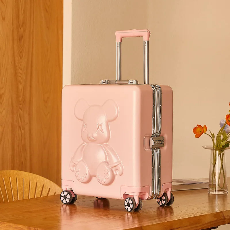 Nouvelle valise trolley universelle à roulettes 18 pouces 2024, sac de maquillage cabine pour hommes et femmes