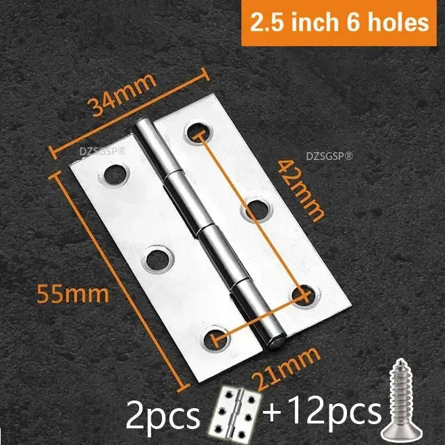 Zubehör 304 Edelstahl Flache Tür Dickes Hochwertiges Scharnier 1/1.5/2/2.5/3/4 Zoll 2 Stück Türbandscharniere Möbelbeschläge