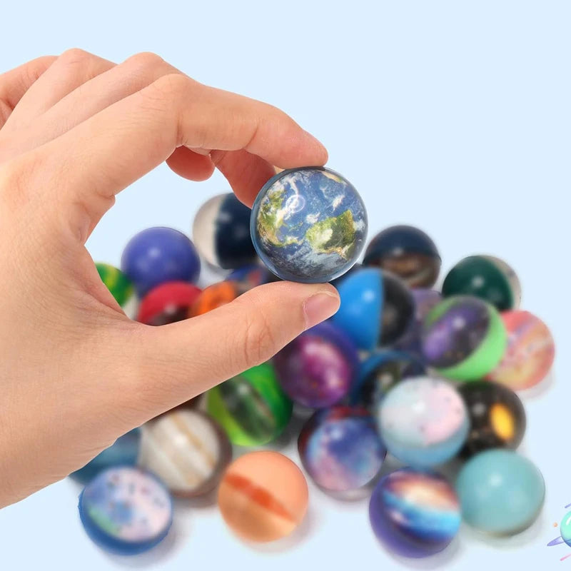 30 Stk. Sonnensystem Planeten Weltraum Party Mitgebsel für Kinder Flummis 30MM Preise Geburtstagsgeschenk Automaten Spielzeug