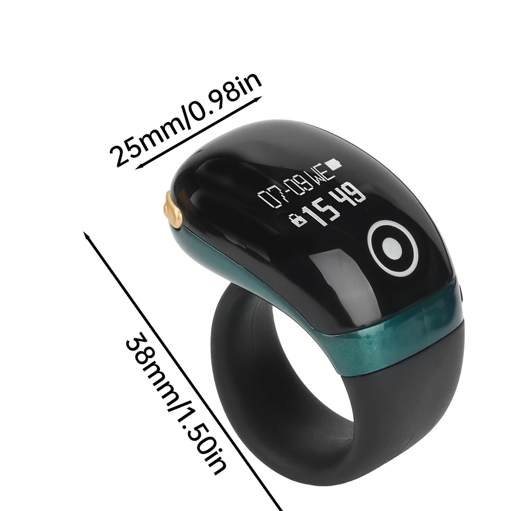 Smart Tasbih Tally Counter 0~99999 Muslims Tasbeeh Zikr Ring Prayer Time Vibration Reminder Type-C Ring Counters OLED Display