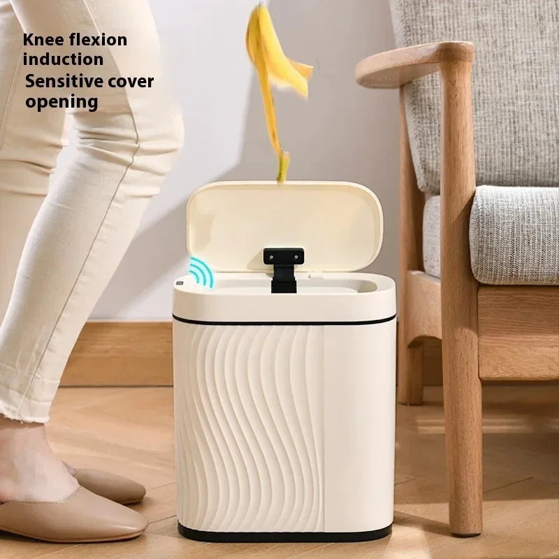 Intelligenter Sensor-Mülleimer Haushalt Leicht Luxuriöser Automatischer WC-Mülleimer Schmaler Schlitz mit Deckel Elektrischer Mülleimer