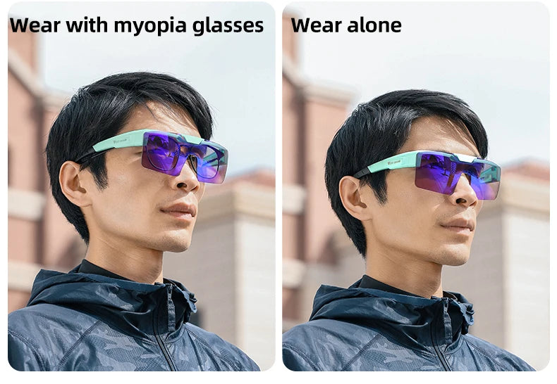WEST BIKING Lunettes de cyclisme photochromiques Verres relevables Lunettes polarisées à clipser Pare-soleil VTT Vélo de route Lunettes de conduite de nuit