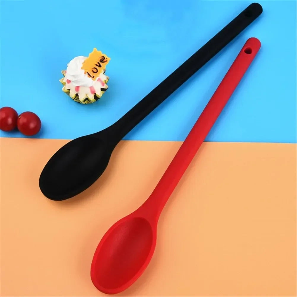 Salad Mixing Spoon Nonstick Silicone Cooking Spoon Long Handle Spoon Baking Spoons Salad Stirring Mixing Serving Scoop Cuchara