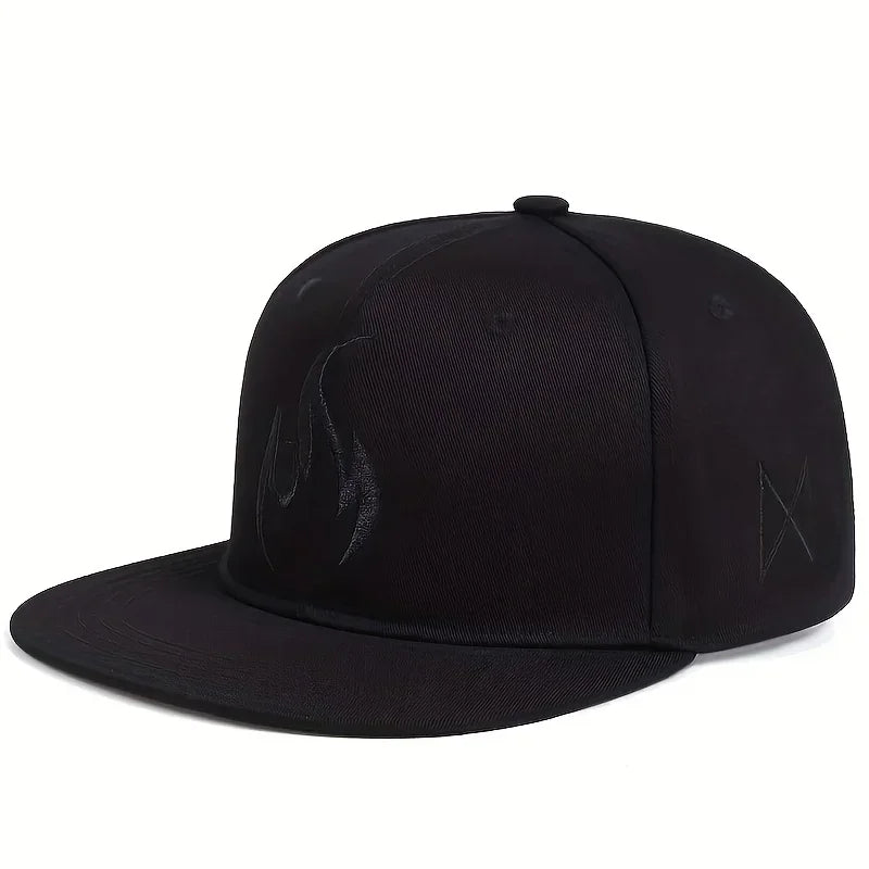 Unisex Flammenstickerei Hip-Hop-Mützen Frühling Herbst Outdoor Verstellbare Freizeit-Baseballkappen Trucker-Mützen Sonnenhut